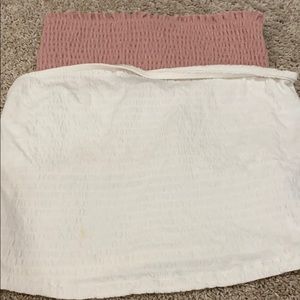 Two tube tops white and pinkBundle